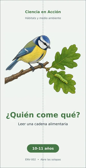 ¿Quién come qué?, ficha doblada, a color.